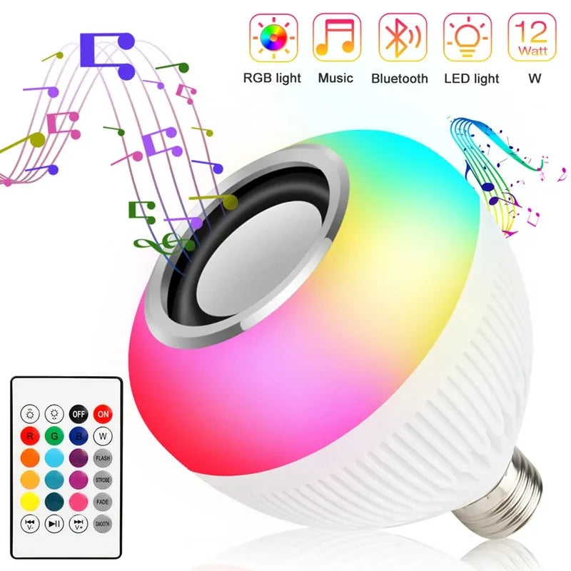 Alto-falante LED de 12 W Alto-falante Bluetooth com controle remoto Alto-falante LED Alto-falante Bluetooth com luz colorida